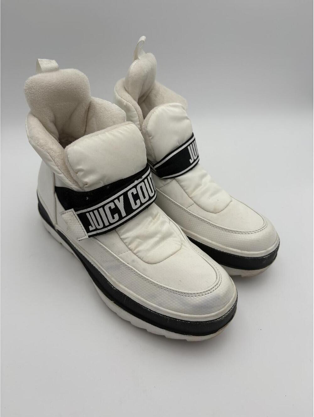 Juicy Couture Puffer Pull On Veronica Platform Sneaker Boots Womans 8 Logo Strap